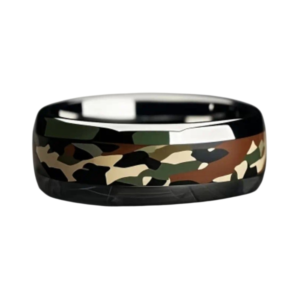 MENS 304 STAINLESS STEEL CAMOUFLAGE RING BAND \ SIZE 10 - Picture 4 of 9
